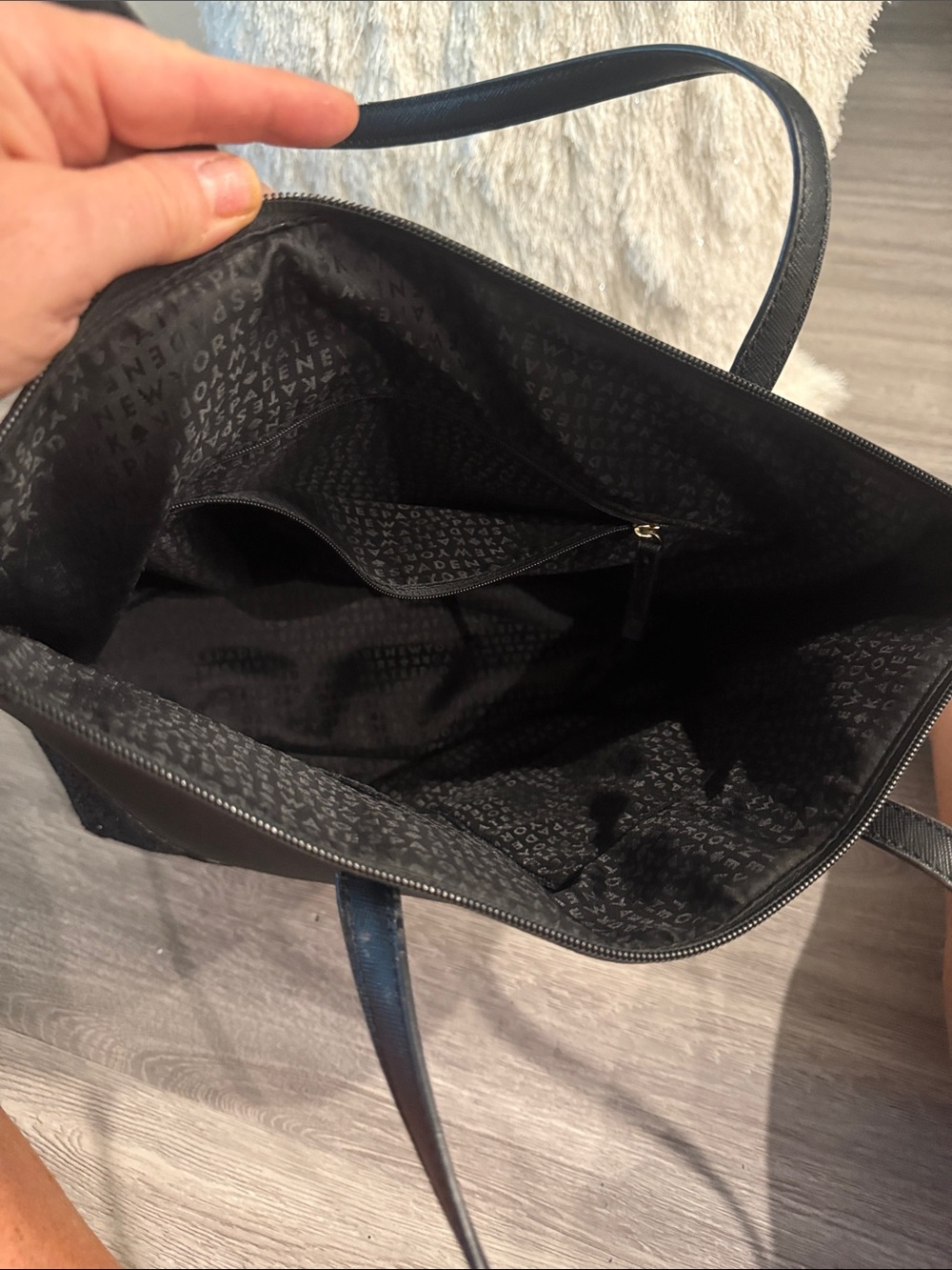 kate spade Black Tote with Glitter Accent and Matching Wallet - Picture 6 of 8